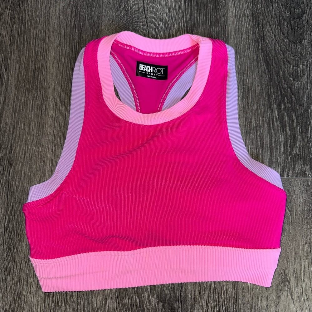 Beach Riot Gwen Matching Top Raspberry Colorblock